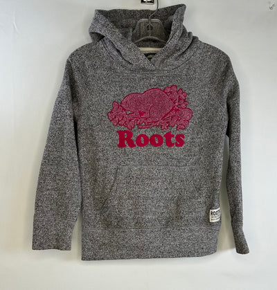 Roots Pink Logo Hoodie, Grey, size 5-6