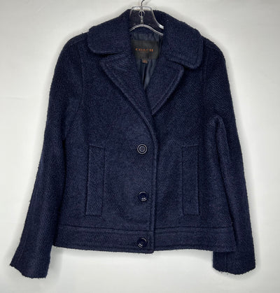 Coach Wool Coat, Navy, size Small
