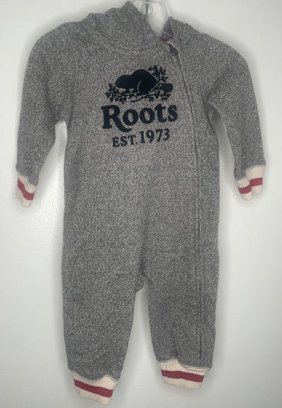 Roots Zip Romper, Grey, size 6-12M