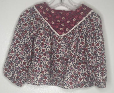 Zara Floral Peasant Top, Pinks, size 2-3