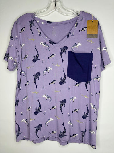 KYTE BAMBOO TEE New, Purple, size Small