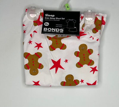 Bonds Holiday Short PJ NW, Wht Red, size 4