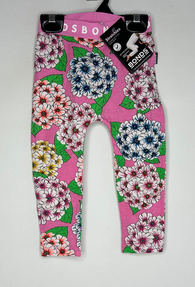 BONDS Leggings NWT, Pink Flo, size 12m-18m