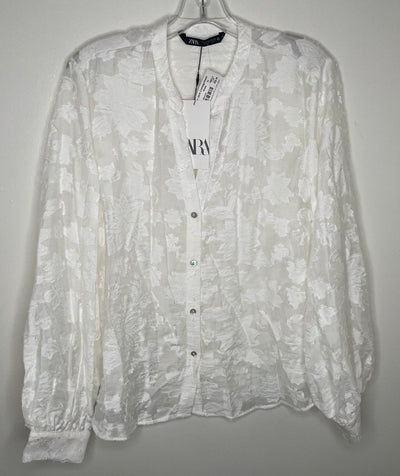 NWT Zara Blouse, White, size XL