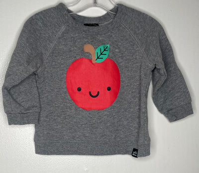 W&F Apple Crewneck, Grey, size 12-18M