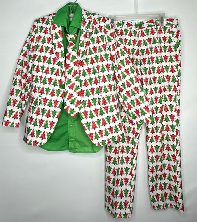 Christmas Tree Suit, Red/whit, size 10