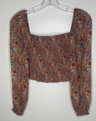 Wilfred Cropped Floral Bl, Brown, size XS