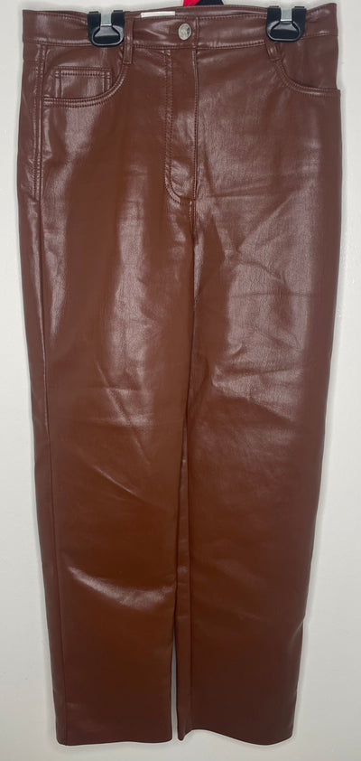 Wilfred Pleather Pants, Brown, size 6/S