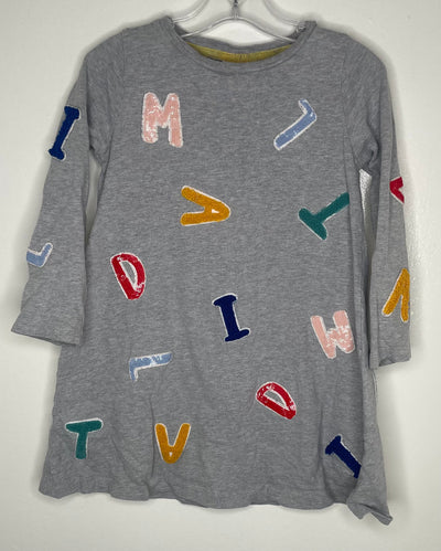 Mini Boden Alphabet Dress, Grey, size 3-4