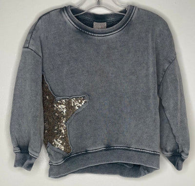 Zara Sequin Star Crewneck, Grey, size 4