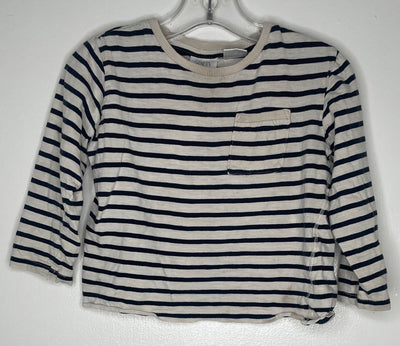 Zara L/S Triped Top, Cream, size 2-3