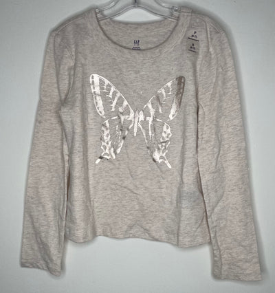 NWT Gap Butterfly L/S Top, Cream, size 6-7