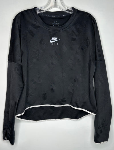 Nike Air L/s Top Wht T, Black, size Medium