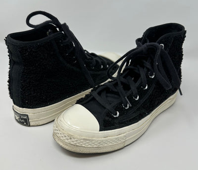 Converse Hightop Shoe, Blk Flee, size 6.5