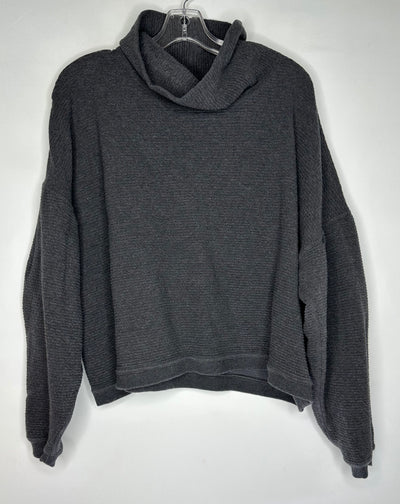 Lululemon Mock Crop Top, Charcoal, size L/XL