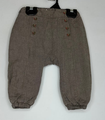 H&M Lined Pant, Charcoal, size 9-12m