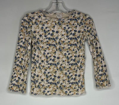 Zara L/S Ribbed Floral To, Multi, size 6