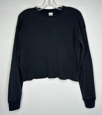 Tna Waffle Knit Crop L/S, Black, size S