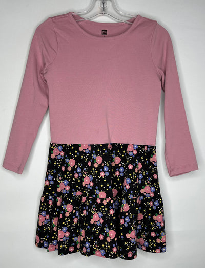 Tea L/S Dress, Pink/blk, size 8