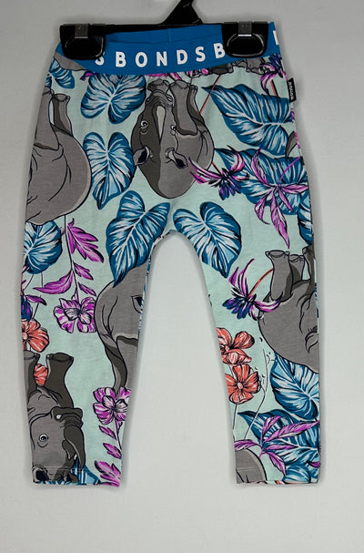 BONDS Rhino Floral Pant, LightBlu, size 12-18m