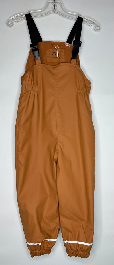 Zara Bib Lined Rain Pant, Rust, size 3-4