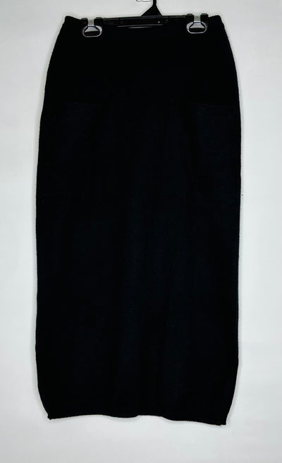 Black Goat Cashmere Skirt, Blk Pock, size Small