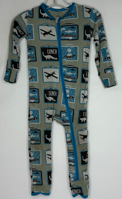 Kickee Pants Sleeper, Green/bl, size 12-18m