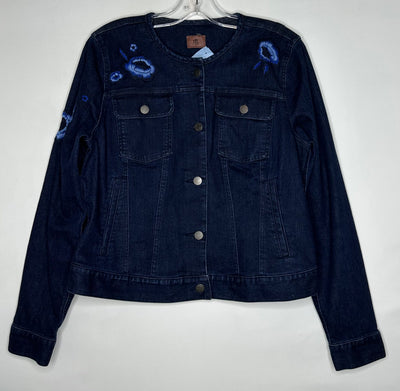 RL Embroidered Denim Coat, Blue, size L
