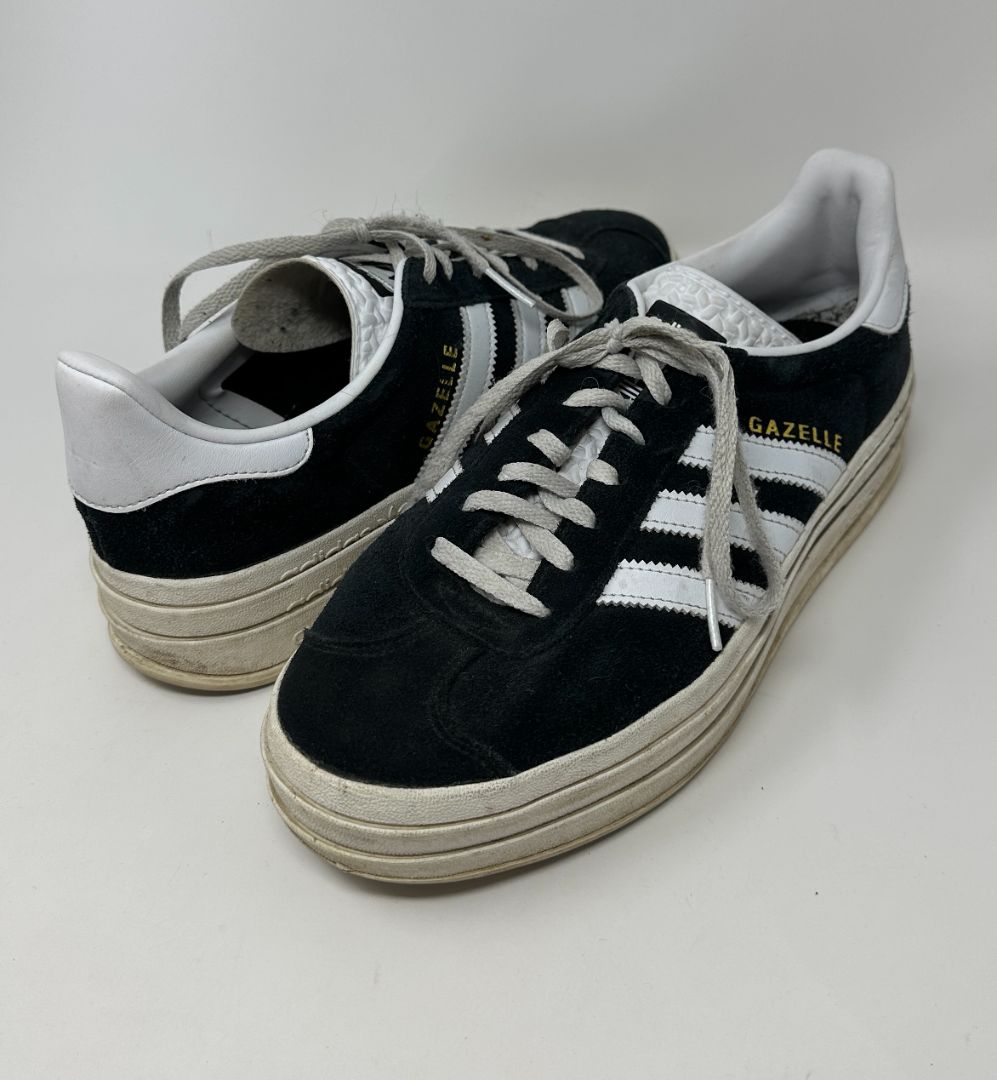 Adidas Suede Wedge Shoe 9 Black White – Sailor Jack Consignment