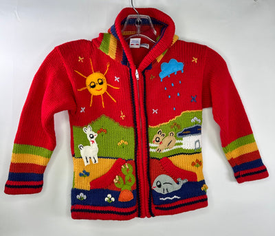 Peruvian Sweater NEW Red, 50% Wool, size 5-6