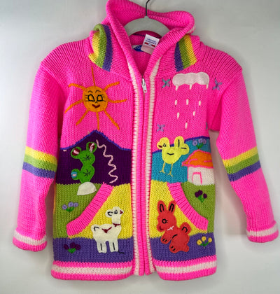 Peruvian Sweater NEW Pink, 50% Wool, size 6-7