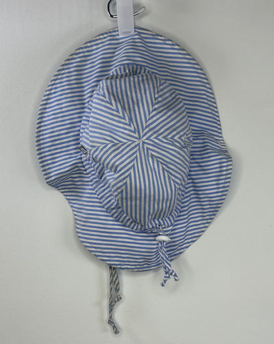 Jan & Jul Stripe Sun Hat, Blue Wht, size M 6-24m