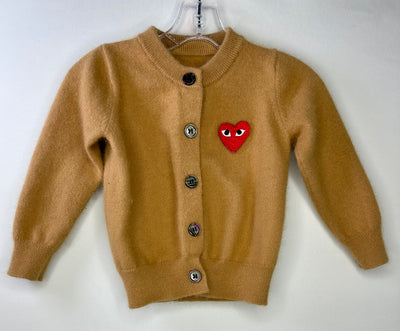 Cashmere Cardigan Heart, Brown, size 12m-18m