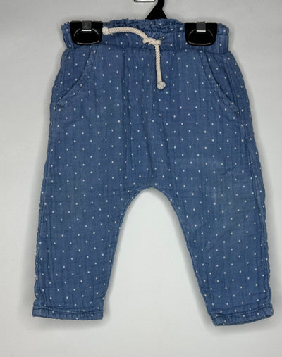 Zara Polka Dot Pant, Blue, size 9-12m