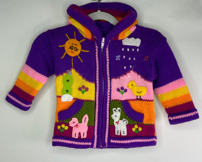 Peruvian Wool Sweater, Purple, size 0-18m