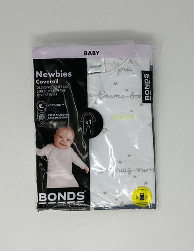 NWT Bonds Cozysuit, White, size 0-3m