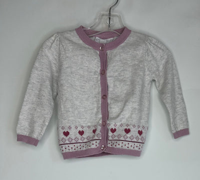 Little White Co. Cardigan, Grey Pin, size 9-12m