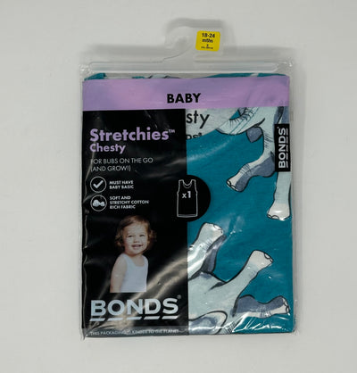 BONDS Stretchies Chesty, Teal Ele, size 18-24m