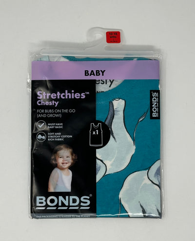 BONDS Stretchies Chesty, Teal NIP, size 12m-18m