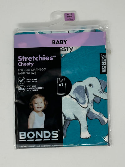 BONDS Stretchies Chesty, Blue NIP, size 6m-12m