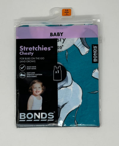 BONDS Stretchies Chesty, Blue NIP, size 3-6m