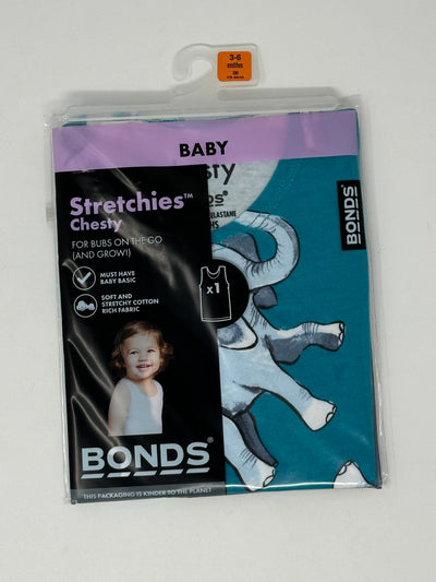 BONDS Stretchies Chesty, Blue NIP, size 3-6m