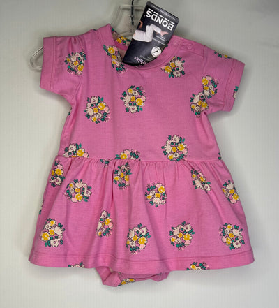 BONDS Stretchies Dress, Pink, size 0-3m