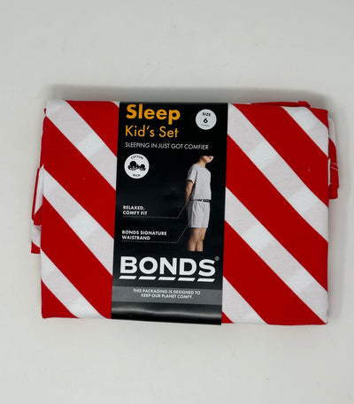 BONDS 2pc Short PJ NWT, Red Wht, size 6