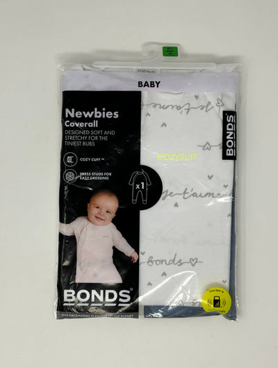 BONDS Newbies CoverallNIP, White, size 0-3m