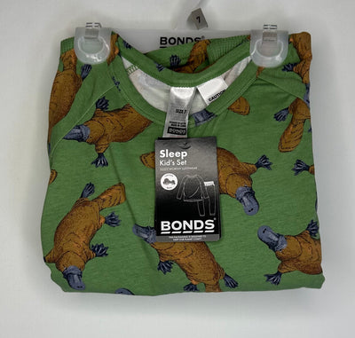 BONDS 2pc Waffle PJ NWT, Grn Plat, size 7