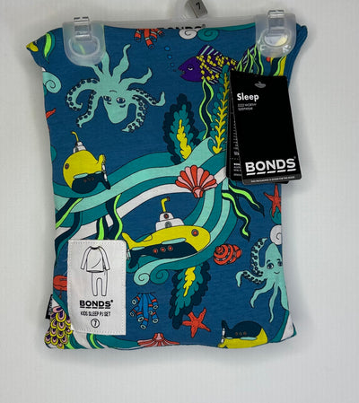 BONDS 2pc Waffle PJ NWT, Teal Sub, size 7