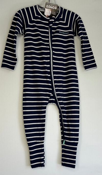 BONDS Wondersuit New, Blue Wht, size 12m-18m