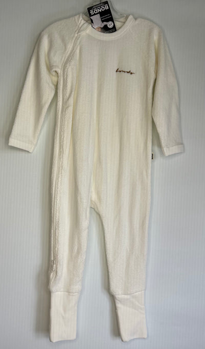 BONDS Newbies Side Zip, Wht NEW, size 18-24m