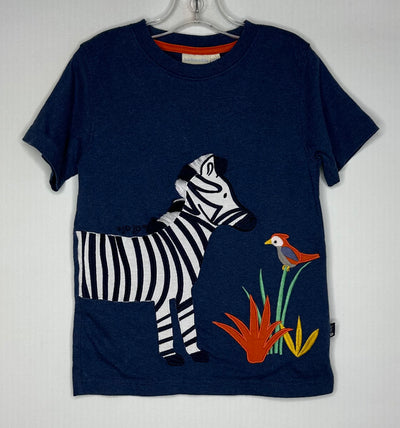 Jojomaman Zebra Tee, Blue, size 5-6